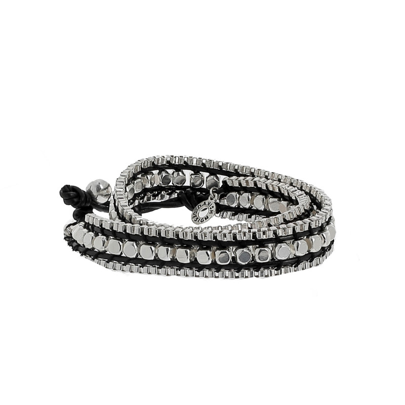 Bracelet Pilgrim 29141-6022 Femme Argent et Noir