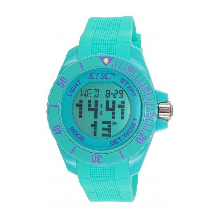 Montre digital silicone bleu-vert JET SET J93491-22