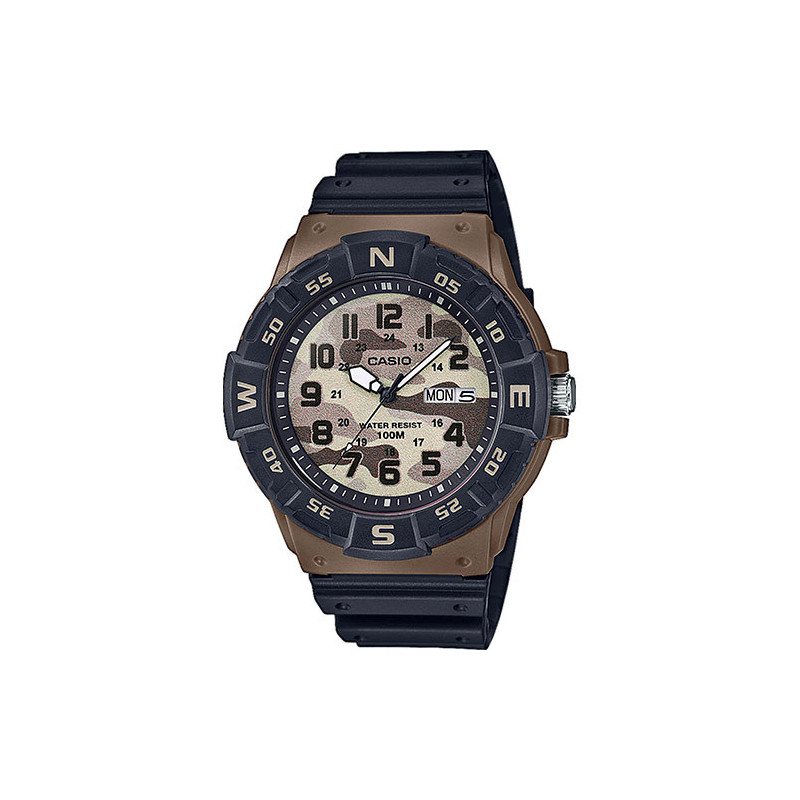 Montre Homme Casio Noir et Marron motif militaire MRW-220HCM-5BVEF